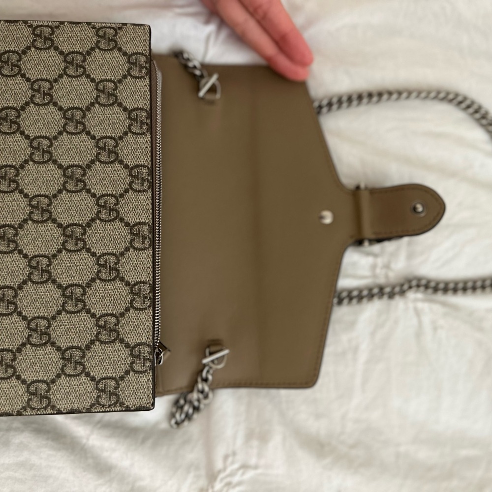 Designer Beige Patterned Shoulder Bag - image 8
